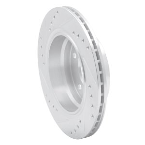 BMW 323CI Brake Rotor (1) - Rear Right - R1 Concepts - Drilled & Slotted - Silver - `96-`05